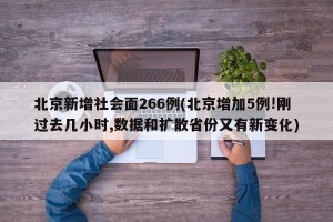 北京新增社会面266例(北京增加5例!刚过去几小时,数据和扩散省份又有新变化)